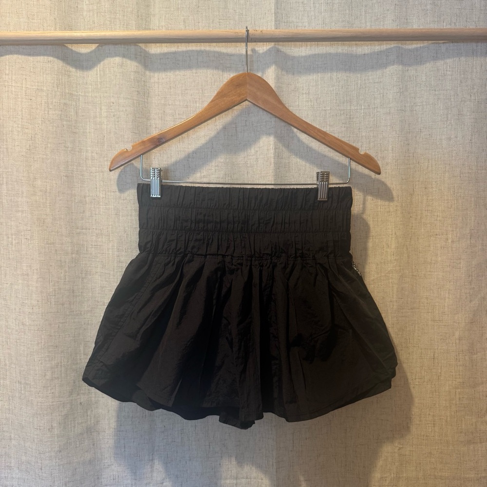 Free People Black Ruffle Skort